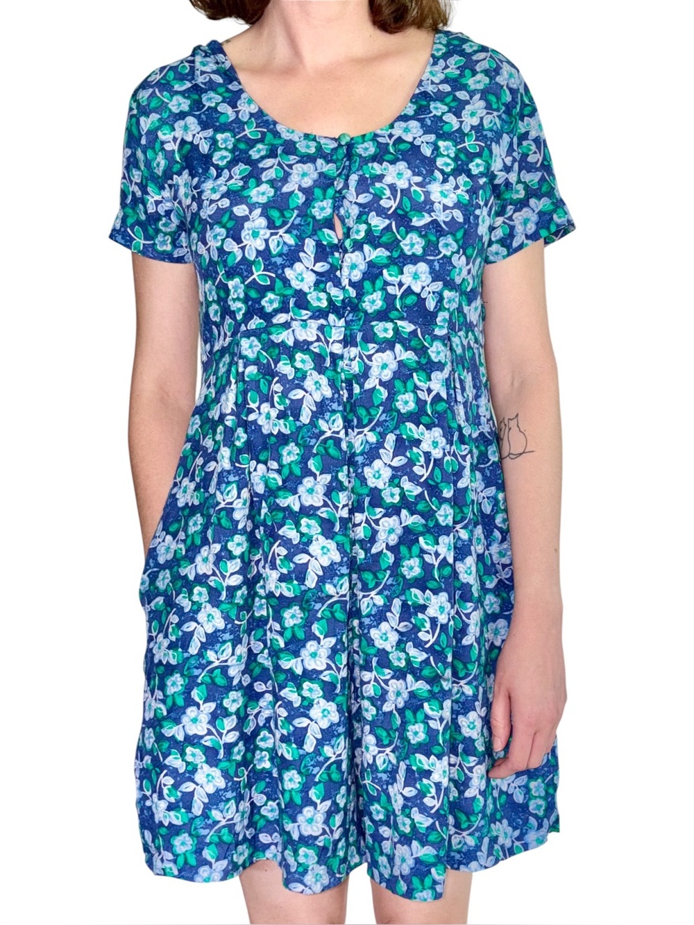 Vintage 90s The Limited Blue Floral Rayon Romper Playsuit